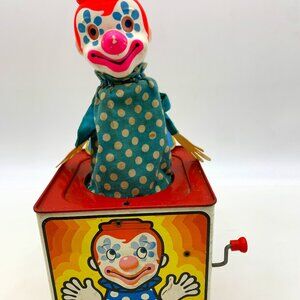1971 Mattel JACK IN THE BOX clown works- slightly terrifying VIDEO